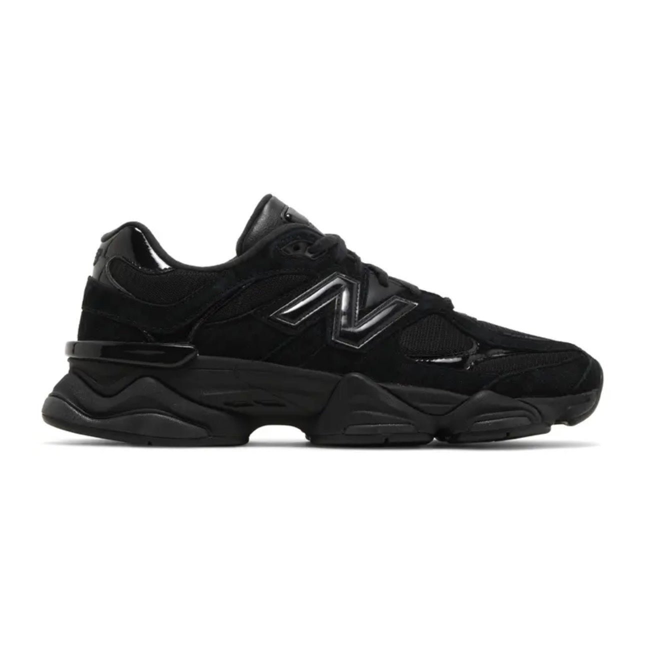 New Balance 9060 'Triple Black Suede Patent