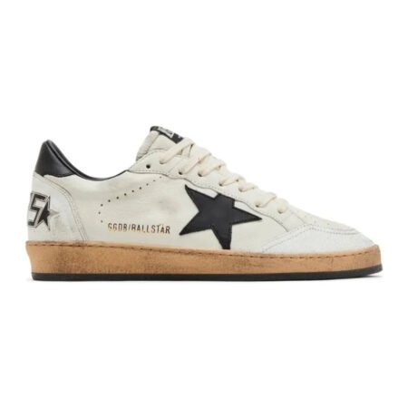 Golden Goose Men's Ball Star in white nappa with black star