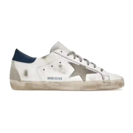 Golden Goose Super-Star – White Royal Blue Grey Suede Patch