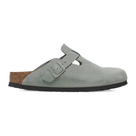 Birkenstock Boston BS Suede "Pure Sage" mules